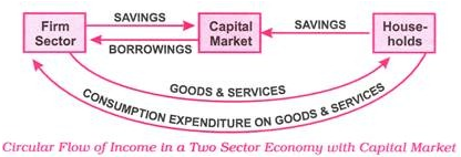 Circular Flow of Income in a Two Sector Economy with Capital Market