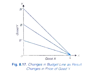 Change in Budget Line as Result Change in Price of Good Y