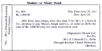 Muddati (or Miadi) Hundi