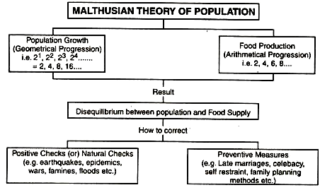 Malthusian Theory Of Population With Diagram