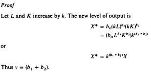 Proof of Laws of Returns to Scale