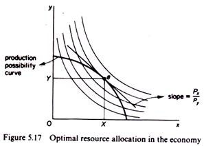 Optimal resource allocation in the economy