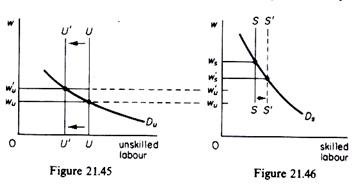 Wage Differentials in Unskilled and Skilled Labours