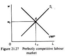 Perfectly competitive labour market