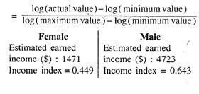 Formula for Calculation of Income Index