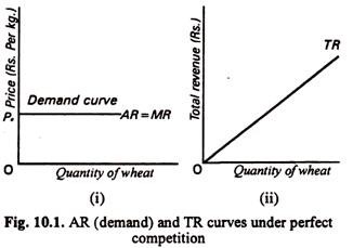 AR (Demand) and TR Curves under Perfect Competition
