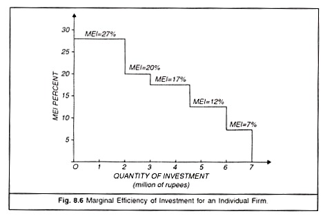 Marginal Efficiency of Investment for an Individual Firm