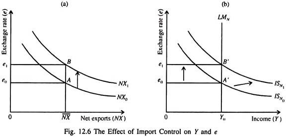 Effect of Import Control of Y and e