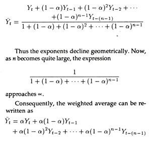 Exponentially smoothed value