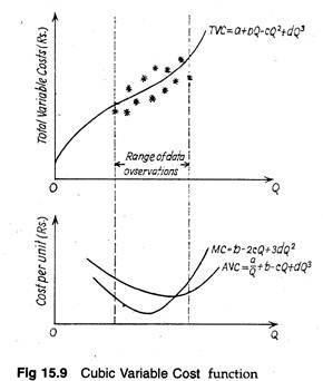 Cubic variable cost function