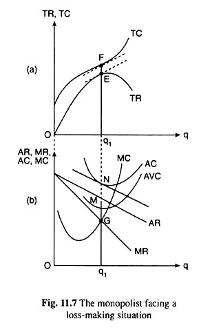 Monopolist Facing a Loss-Making Situation