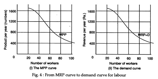 From MRP curve to demand curve for labour